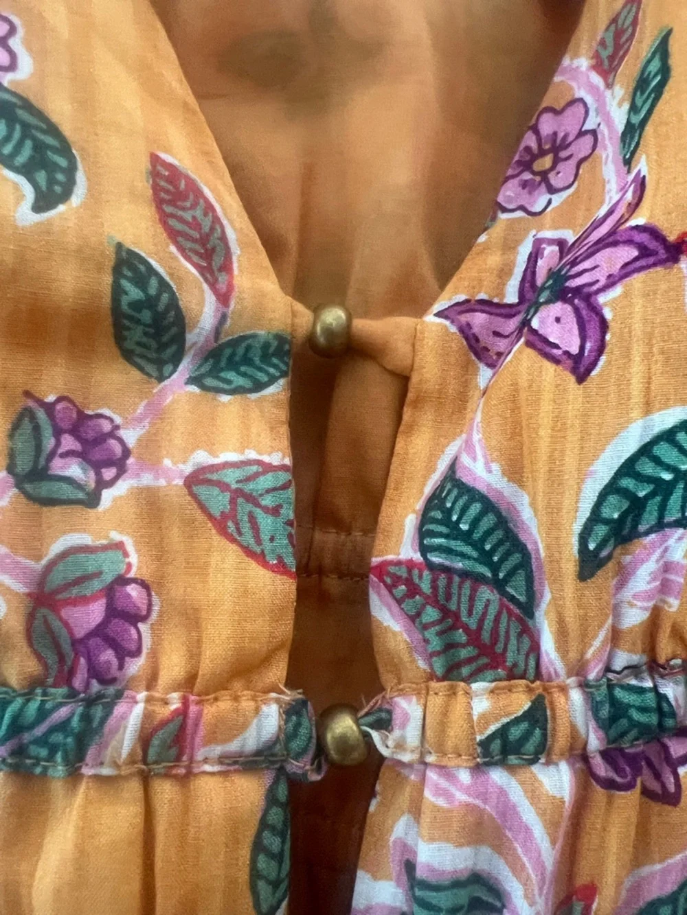 Caroline Constas Orange Maxi Dress with Pink Floral Print - Picture 4 of 6